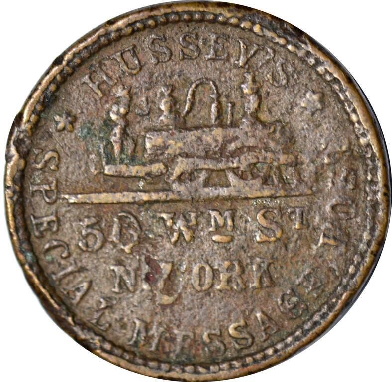 1863 MERCHANT TOKEN - HUSSEY'S, NY