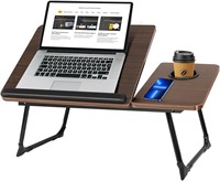 Laptop Desk for Bed with Cup Holder  Brown