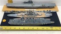 6 PLASTIC MODEL WWII NAVY SHIPS ASSEMBLED
