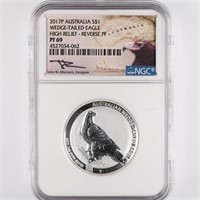 2017P Proof 1oz Silver Wedge-Tail  NGC PF69 UC