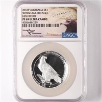 2016P Proof 1oz Silver Wedge-Tail  NGC PF69 UC