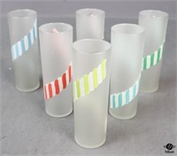 Libby Frosted "Spiral Stripe" Glassware / 6 pc