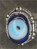 925 stamped devil's eye ring size 6