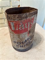 Vintage Metal Lay’s Potato Chip Can