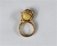 14kt Brushed Gold & Marble Lady's Ring