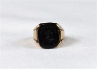 10kt Gold Onyx Signet Ring