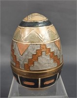 Cloisonne Enamel on Brass Decorative Egg