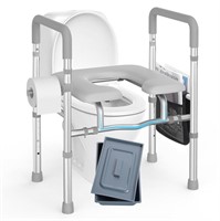 Raised Toilet Seat with Handles - 400LB Adjustable