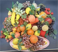 Large Set Of Vintage Decorative Plastic Fruit &