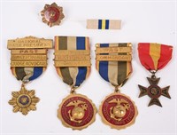 WWII MARINE CORP LEAGUE VETERAN MEDALS LOT WW2