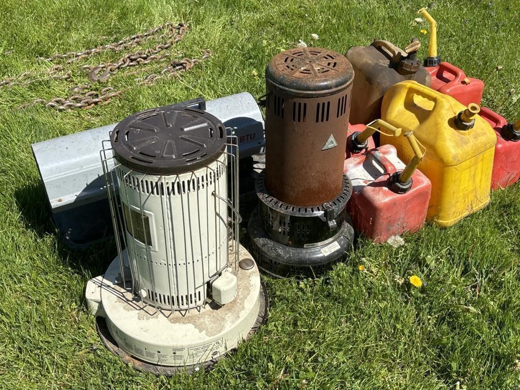 HEATERS AND GAS CANS