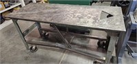 Welding Table on Collapsible Casters