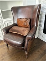 Bernhardt Leather & Hide Oversized Wingback Chair