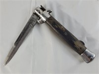 Folding knife with wood handle