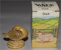 Vtg Wade Whimsie Land Porcelain Duck Figure & Box