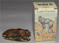 Vtg Wade Whimsie Land Porcelain Tiger Figure & Box