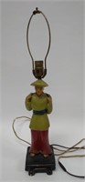 Vintage Mid Century Asian Figurine Lamp WORKING