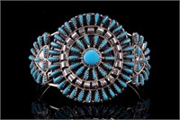 Navajo V. Begay Silver Petite Turquoise Bracelet
