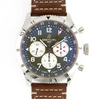 BREITLING CHRONOGRAPH GMT 46MM LEATHER WATCH