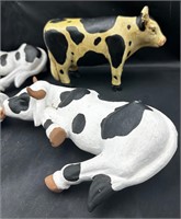 4 10” Decorative Cow Figurines