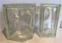 Pair of Glass Blocks Make into Coin Bank