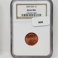 NGC 2006 SMS MS67RD Lincoln Penny