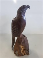 Iron Wood Eagle Statue, 11in Tall