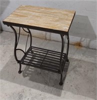 Wood Top Wrought Iron Table U8B