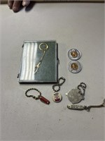 Advertising key chains and Good Luck coins