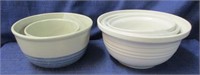 5 stackable pottery mixing bowls