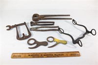 Lot of Antique Metal Tools - Pinchers, Mail bag et