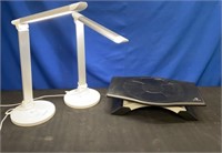 Pair Desk Lamps, Monitor Riser