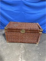 Wicker storage trunk