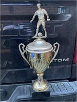 Large soccer trophy no engraving