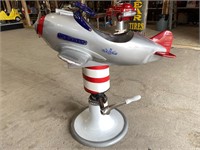 Very rare vintage airplane barber chair w/pedals