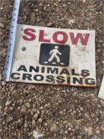 Plastic animal Crossing sign