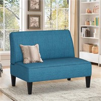 Blue Loveseat Sofa  Upholstered (Bedroom)
