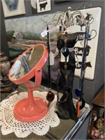 Costume Jewelry, Display Stand, Vanity Mirror