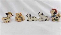 (4) Vintage Ceramic Cow Figurines (1) Pig