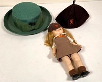 original Girl Scout hat & vintage Girl scout doll