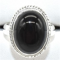 $200 Silver Black Onyx(9.2ct) Ring