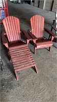 Two Adirondack chairs
