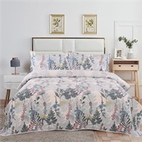 WFF9450  Jessy Home Floral Quilts Twin Size Set