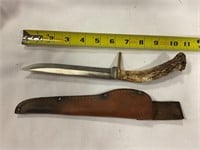 Stag handled knife with sheath