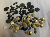Assorted Military Buttons & More