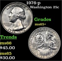 1976-p Washington Quarter 25c Grades GEM+ Unc