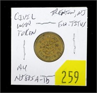 Civil War token, Trenton, NJ, AU