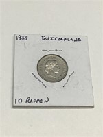 1938 Switzerland 10 Rappen