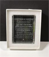 New Glass Brother Sister Engraved Message
