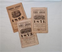 3 Pcs Antique Almanac Booklets